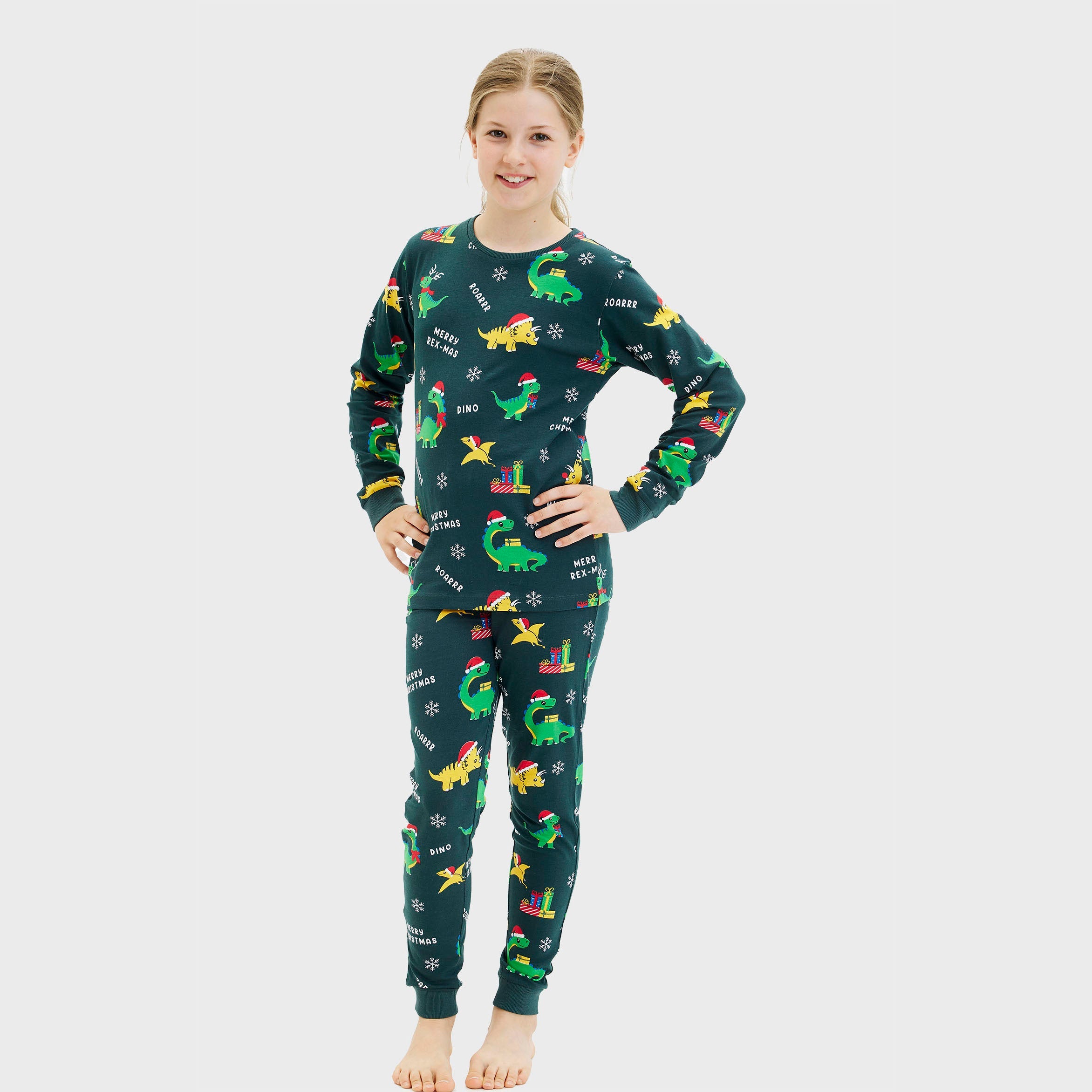 Dino julepyjamas - Barn.